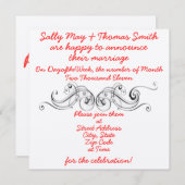 Faire-part de mariage élégant simple (Devant / Derrière)