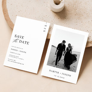 Faire-Part de Mariage Élégant Simple Budget Photo