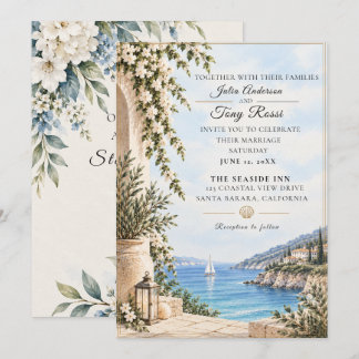Faire-part de mariage élégant sur le thème de la c