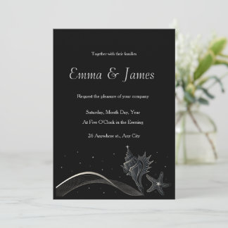 Faire-part de mariage élégant sur le thème de la m