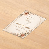 Faire-part de mariage élégant terracotta boho rust (Poser)
