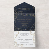 Faire-part de mariage élégant tout-en-un. (À l'intérieur)