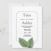 Faire-part de mariage élégant vert menthe bohème (Dos)