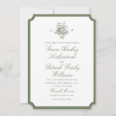 Faire-part de mariage élégant vert sauge monogramm (Devant)