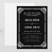 Faire-part de mariage élégant vintage (Devant / Derrière)
