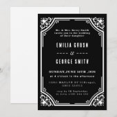 Faire-part de mariage élégant vintage (Devant / Derrière)