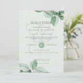 Faire-part de mariage | Élégante aquarelle Eucalyp (Debout devant)