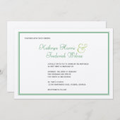 Faire-part de mariage élégante et verte (Devant / Derrière)