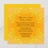 Faire-part de mariage élégante jaune et orange (Devant / Derrière)