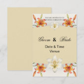 Faire-part de mariage Elégante Lily Dorée (Devant / Derrière)