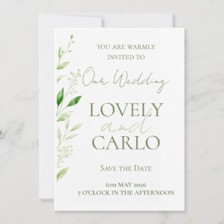 Faire-part de mariage Élégante Verdure