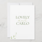 Faire-part de mariage Elégante Verdure (Dos)