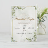 Faire-part de mariage Élégante Verdure  (Debout devant)