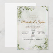 Faire-part de mariage Élégante Verdure  (Devant / Derrière)