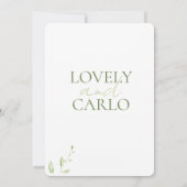 Faire-part de mariage Élégante Verdure (Dos)