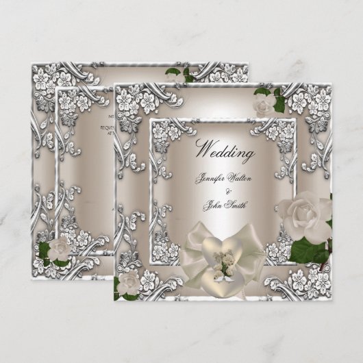 Faire-part de mariage élégants (Devant / Derrière)