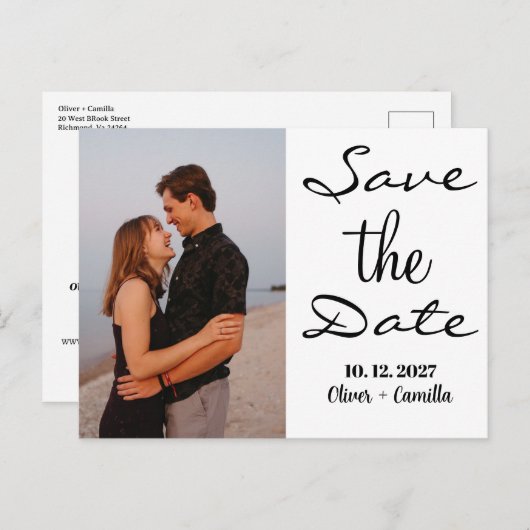 Faire-part de mariage élégants et économiques pour (Devant / Derrière)