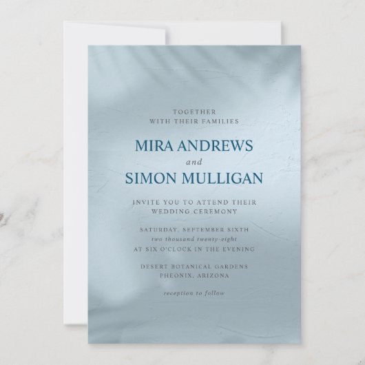 Faire-part de mariage élémentaire d'eau et de glac (Devant)