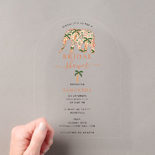 Faire-part de Mariage Eléphants Ornés Paisley Indi