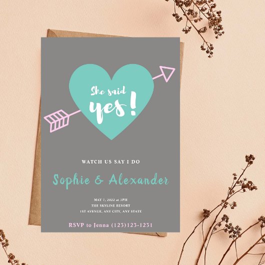 Faire-Part de Mariage Elle a Dit Oui