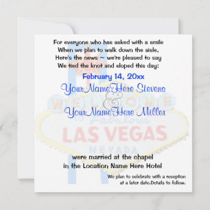 Faire-part de mariage Elope Las Vegas