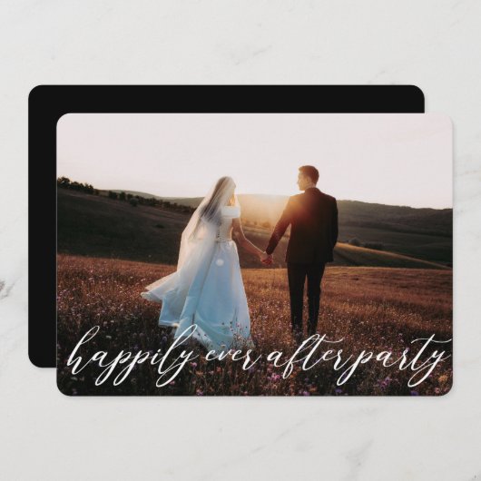 Faire-part de mariage élopement de calligraphie mo (Devant / Derrière)