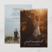 Faire-Part de Mariage Élu - Blanc (Devant / Derrière)