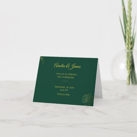 Faire-part de mariage Emerald Romance (Devant)