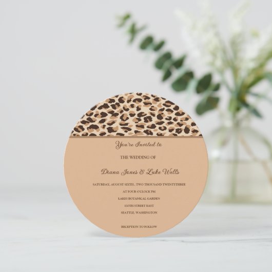 Faire-part de mariage Empreinte de léopard (Debout devant)