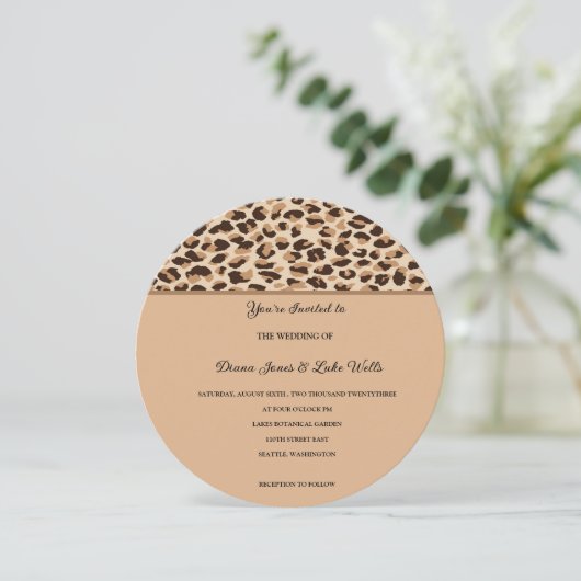 Faire-part de mariage Empreinte de léopard (Debout devant)