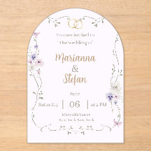 Faire-part de mariage en acrylic floral élégant mo
