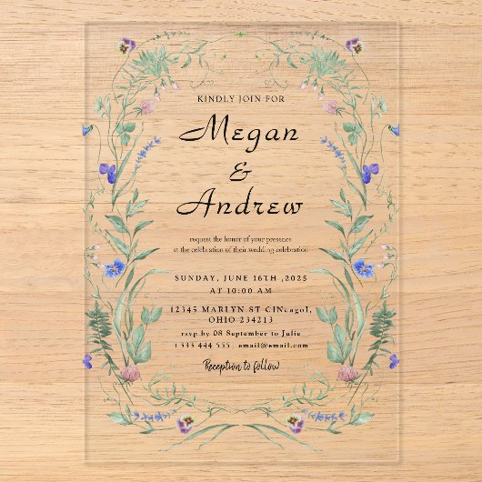 Faire-part de MARIAGE en Acrylique (Recto)