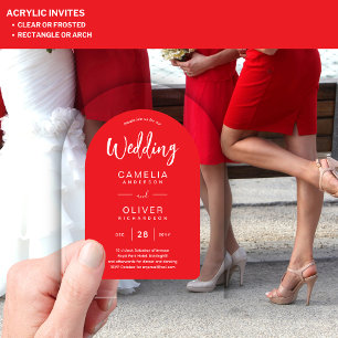 Faire-part de mariage en acrylique à arche blanc r
