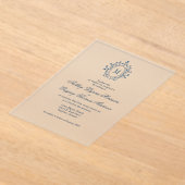 Faire-part de mariage en acrylique à monogramme sa (Poser)