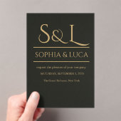 Faire-part de mariage en acrylique avec monogramme (In situ (ordinateur de poche))