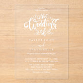 Faire-part de mariage en acrylique Boho écriture m (Recto)