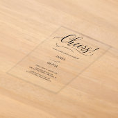 Faire-part de mariage en acrylique clair avec écri (Poser)