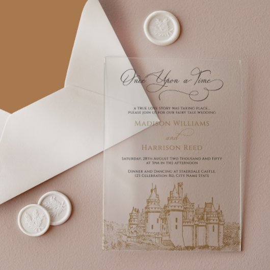 Faire-Part de Mariage en Acrylique Conte de Fées