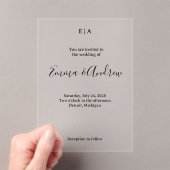 Faire-part de mariage en acrylique de luxe | Clair (In situ (ordinateur de poche))
