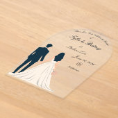 Faire-part de mariage en acrylique en forme d'arch (Poser)