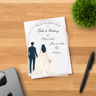 Faire-part de mariage en acrylique en forme d'arch