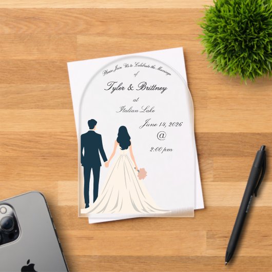 Faire-part de mariage en acrylique en forme d'arch (Insitu (Carte d'invitation))
