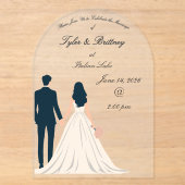 Faire-part de mariage en acrylique en forme d'arch (Recto)