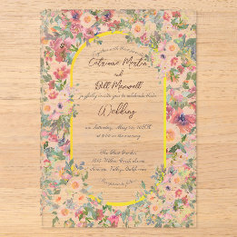 Faire-part de mariage en acrylique Floraison Botan