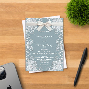 Faire-part de mariage en acrylique givré avec ruba