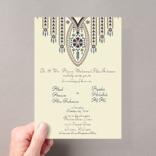 Faire-part de mariage en acrylique Tatreez 3 Pales