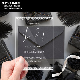 Faire-part de mariage en ACRYLIQUE TEXTE BLANC Mod
