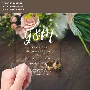 Faire-part de mariage en ACRYLIQUE TEXTES BLANCS I