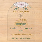 Faire-part de mariage en acrylique transparent à a (Recto)