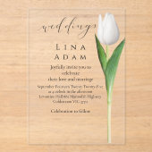 Faire-part de mariage en acrylique tulipe clair (Recto)